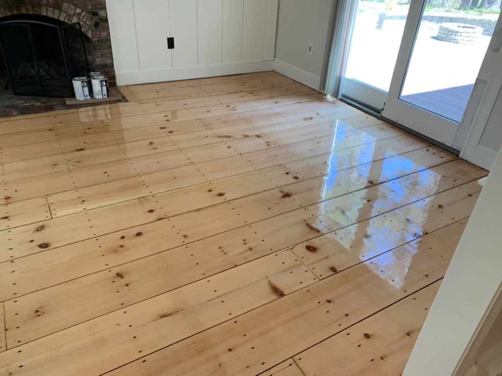 Natural oak living room floor