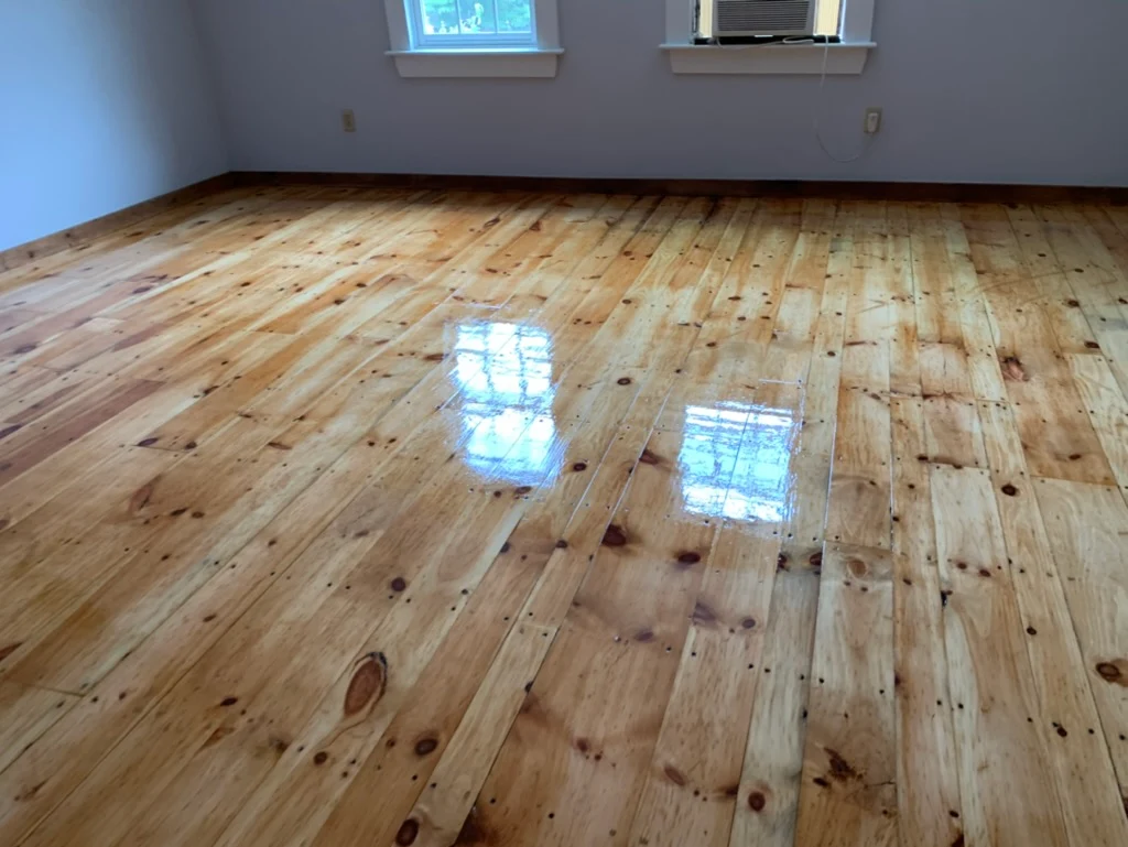Natural oak floor in bright residential room