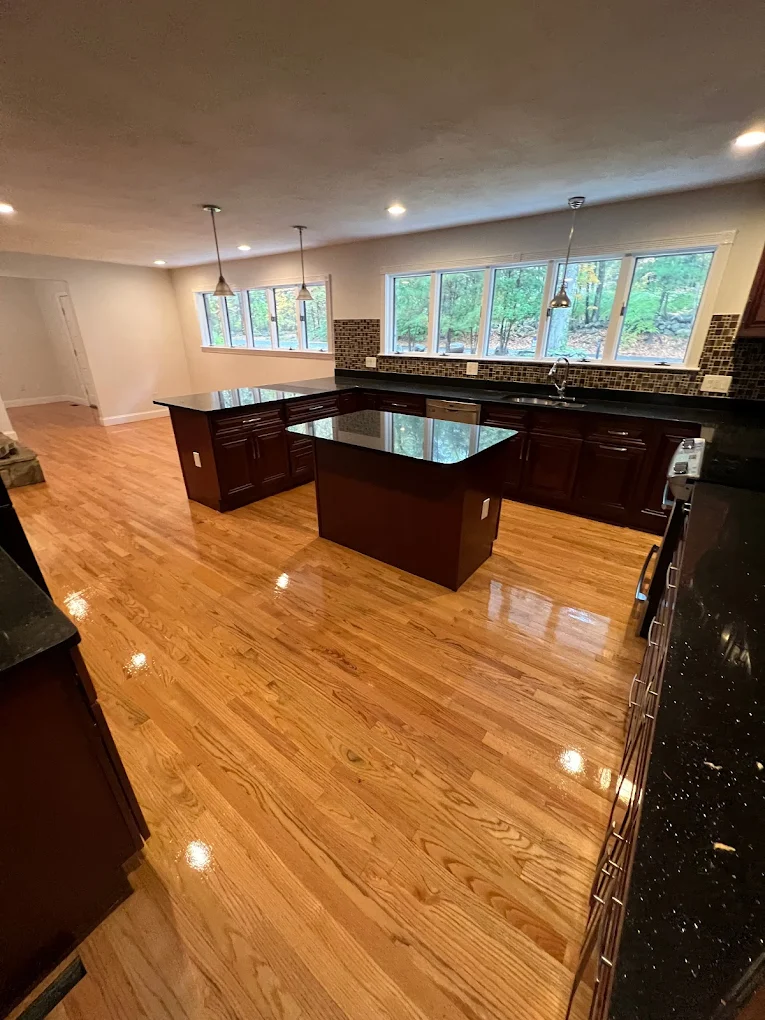 Medium oak flooring in luxury kitchen